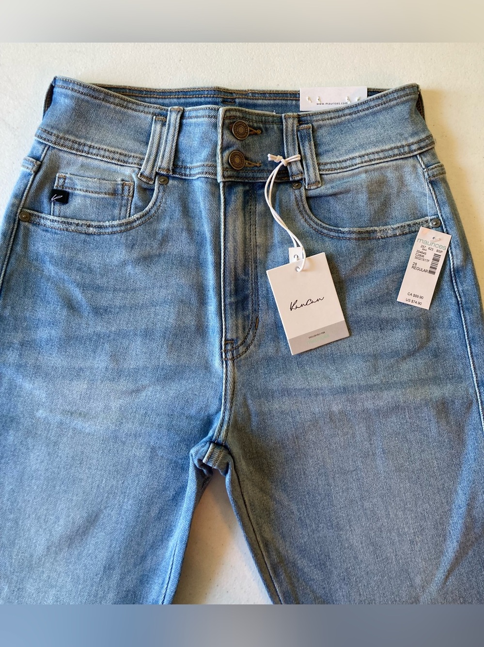 NWT MAURICES KANCAN Ultra High Rise Flare Size 28X33 Double Fringe - Picture 5 of 8
